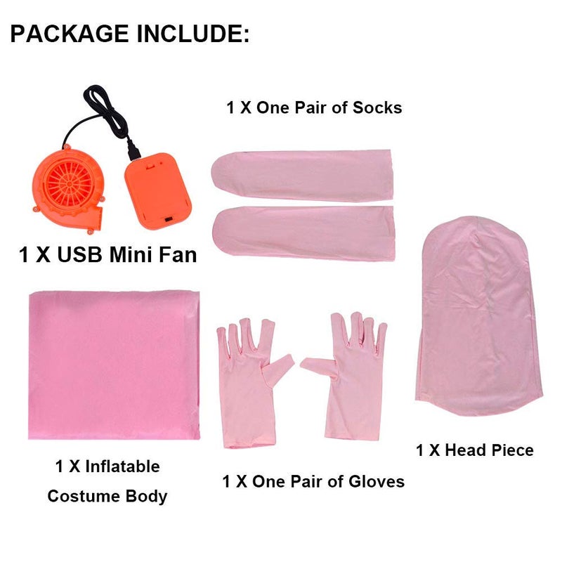 RHYTHMARTS Pink Inflatable Chub Costume - Full Body Suit Blow Up Costume for Adult - Image 4